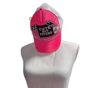 OTTO Self decorated hat CUTE BUT PSYCHO Neon Pink SCENE EMO